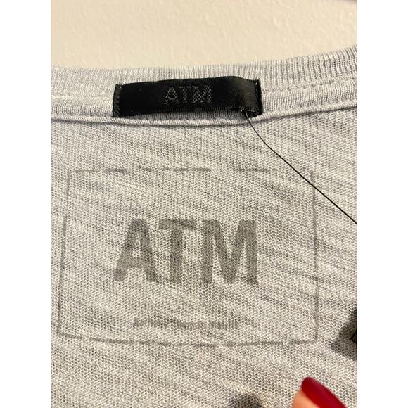 NWT ATM Anthony Thomas Melillo Pima Cotton V-Neck T-Shirt in heather grey sz. S - Picture 5 of 13